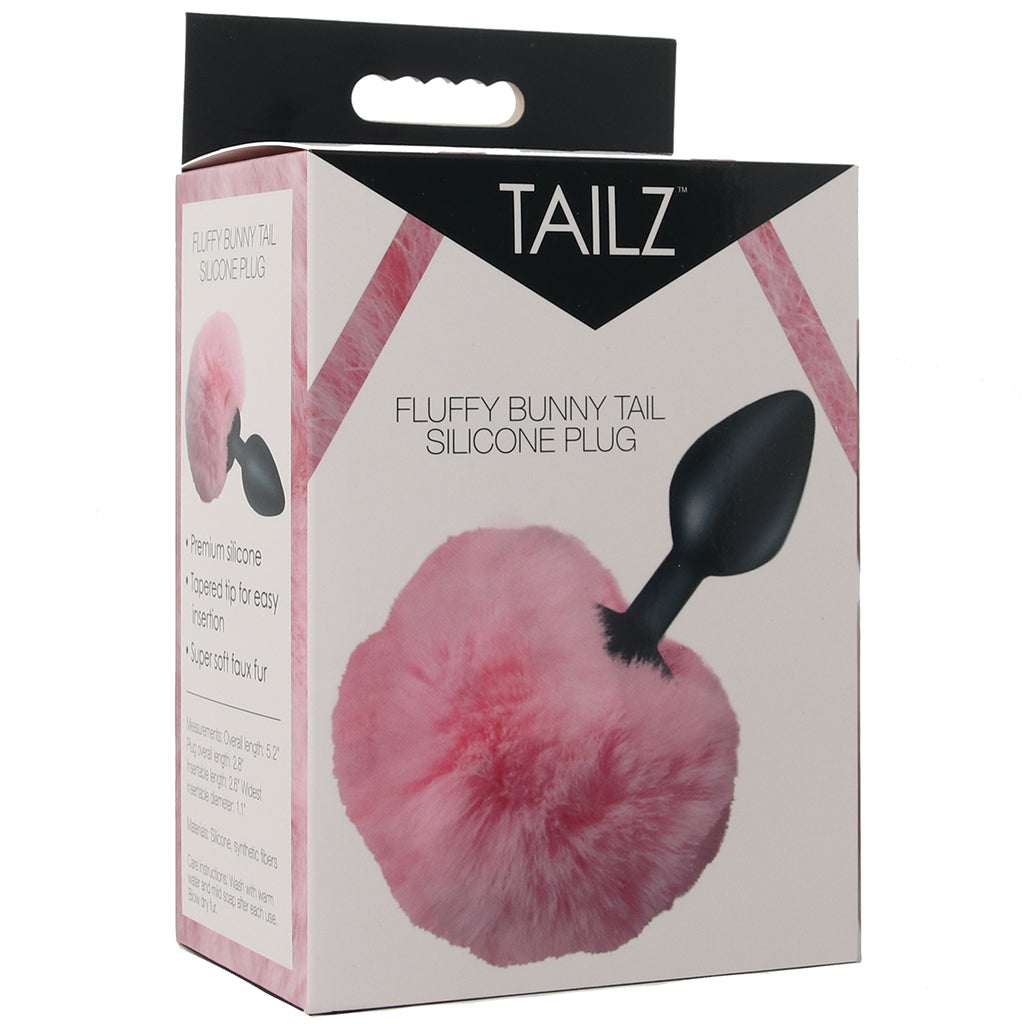 Tailz Fluffy Bunny Tail Silicone Plug in Pink - Image 9