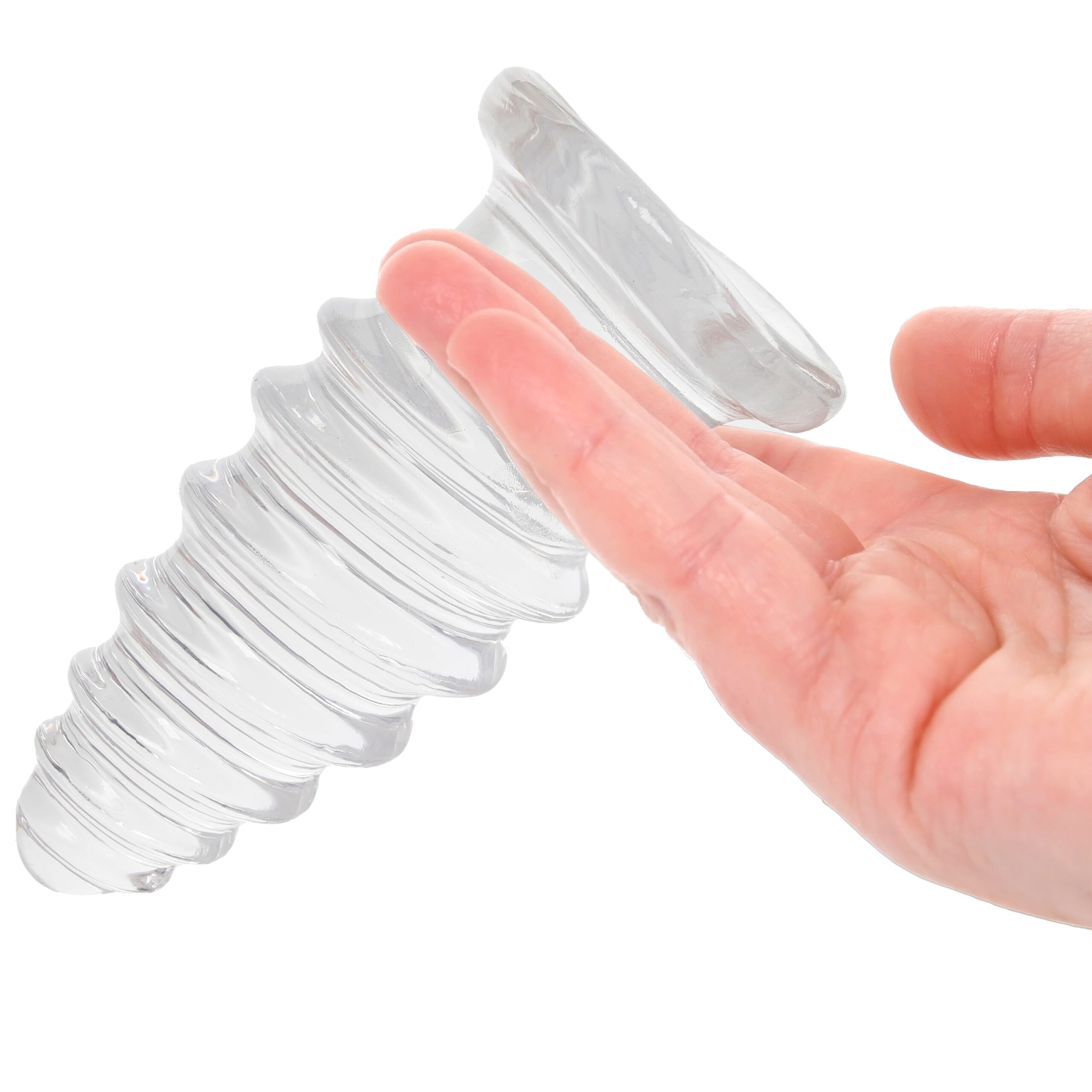 Crystal Jellies 5 Inch Anal Twist Butt Plug in Clear - Image 3