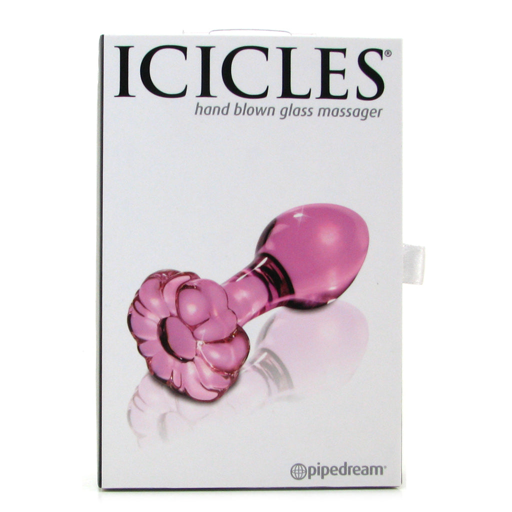 Icicles No. 48 Hand Blown Glass Butt Plug in Pink - Image 6