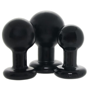The Classic Round 3 Piece Butt Plug Set in Black