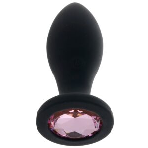 Booty Bling 3 Inch Jeweled Vibrating Butt Plug in Pink