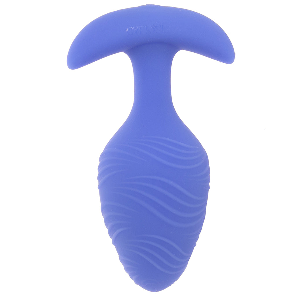 Cheeky Large Glow-In-The-Dark Vibrating Butt Plug in Blue - Image 3