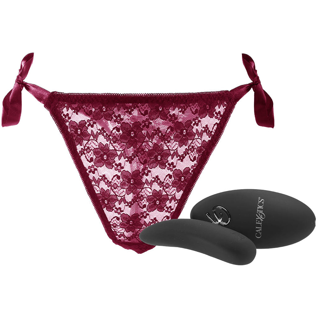 Remote Control Burgundy Lace Thong & Vibe Set XL