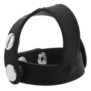 Blue Line Silicone T-style Cock Ring With Ball Divider