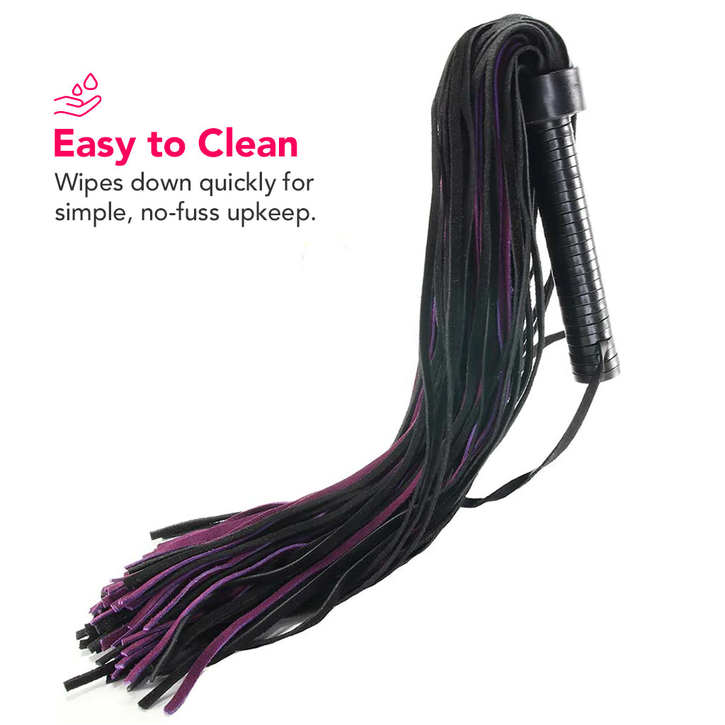 Long Suede Flogger in Black & Purple - Image 5