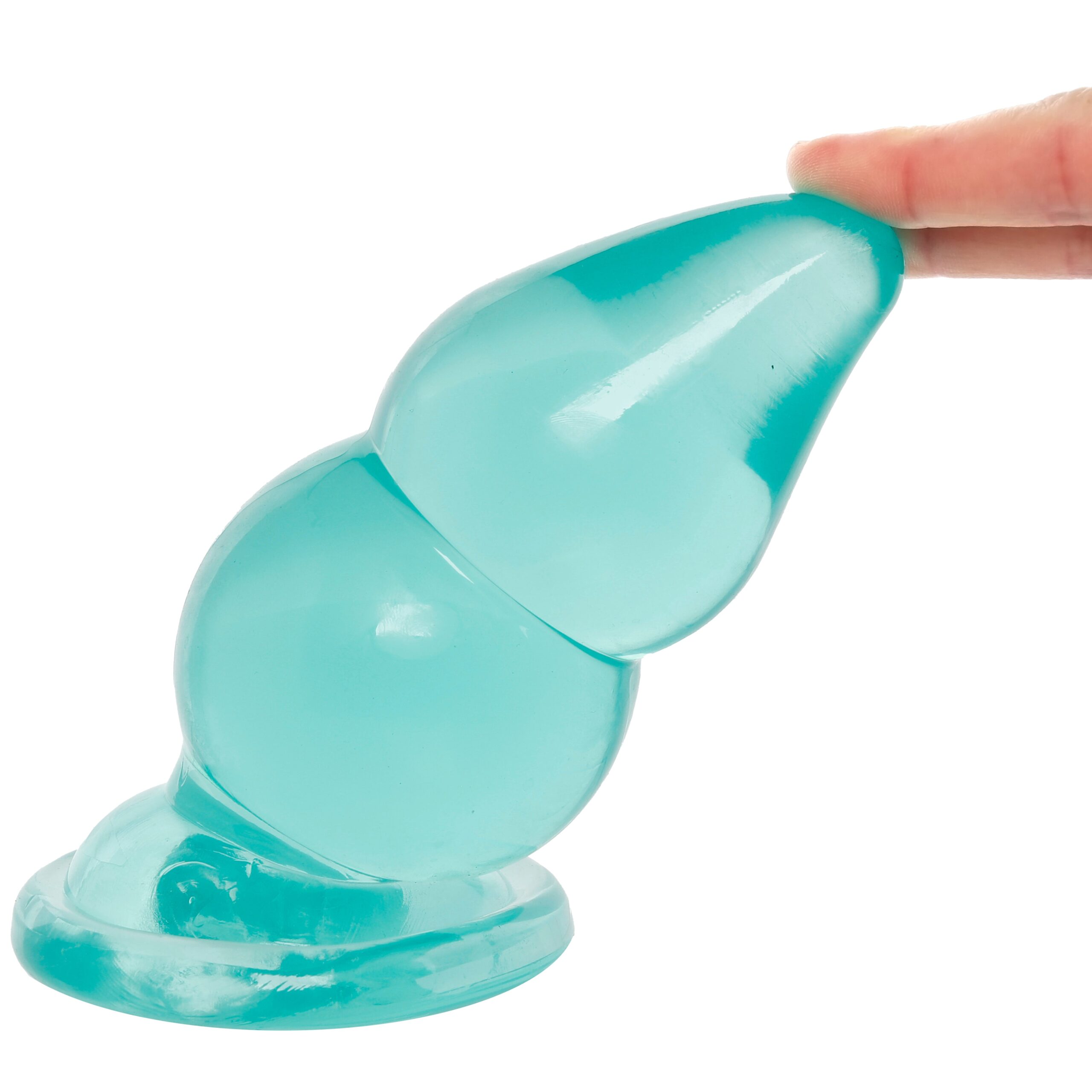 Crystal Jellies 6 Inch Double Pop Butt Plug in Teal - Image 8