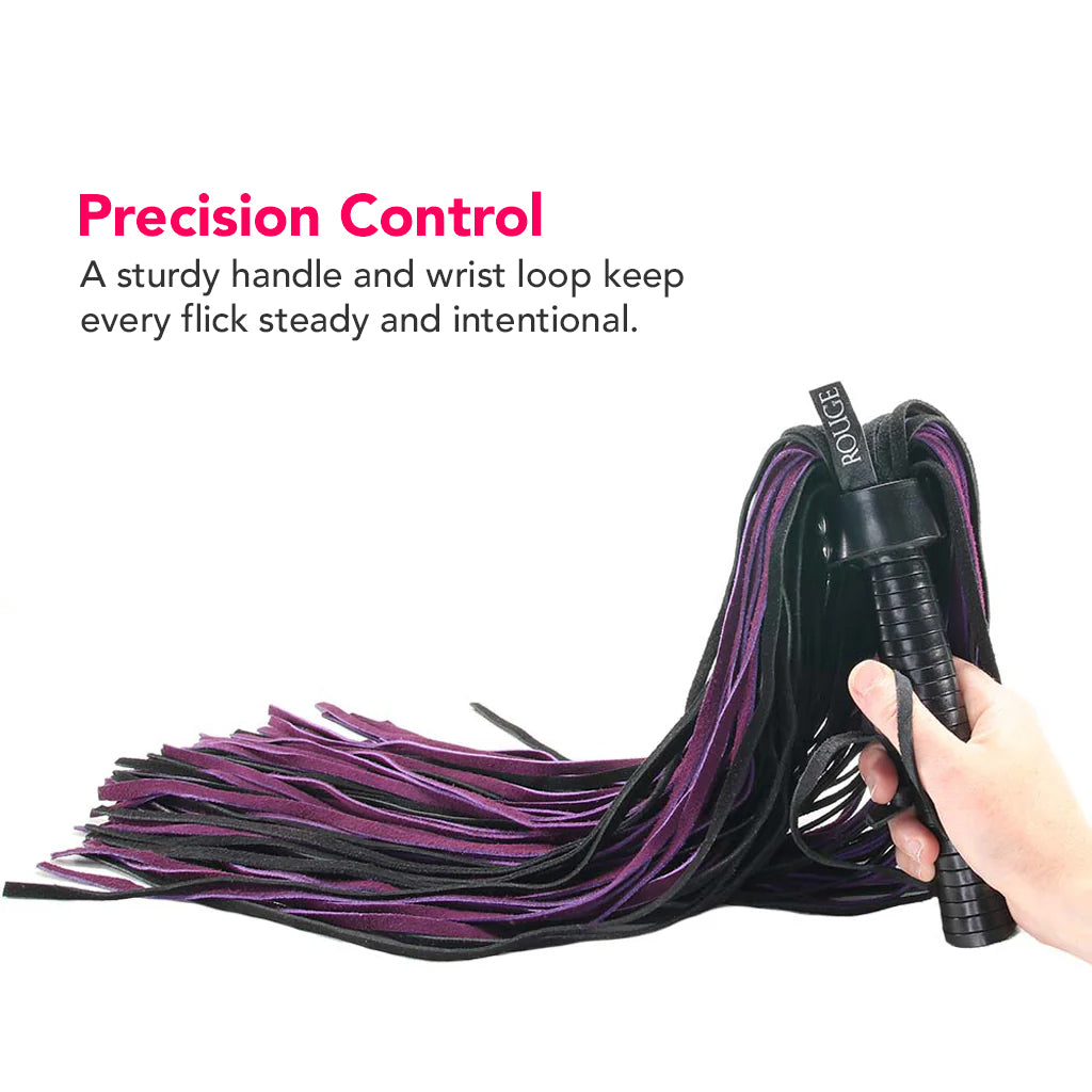 Long Suede Flogger in Black & Purple - Image 4