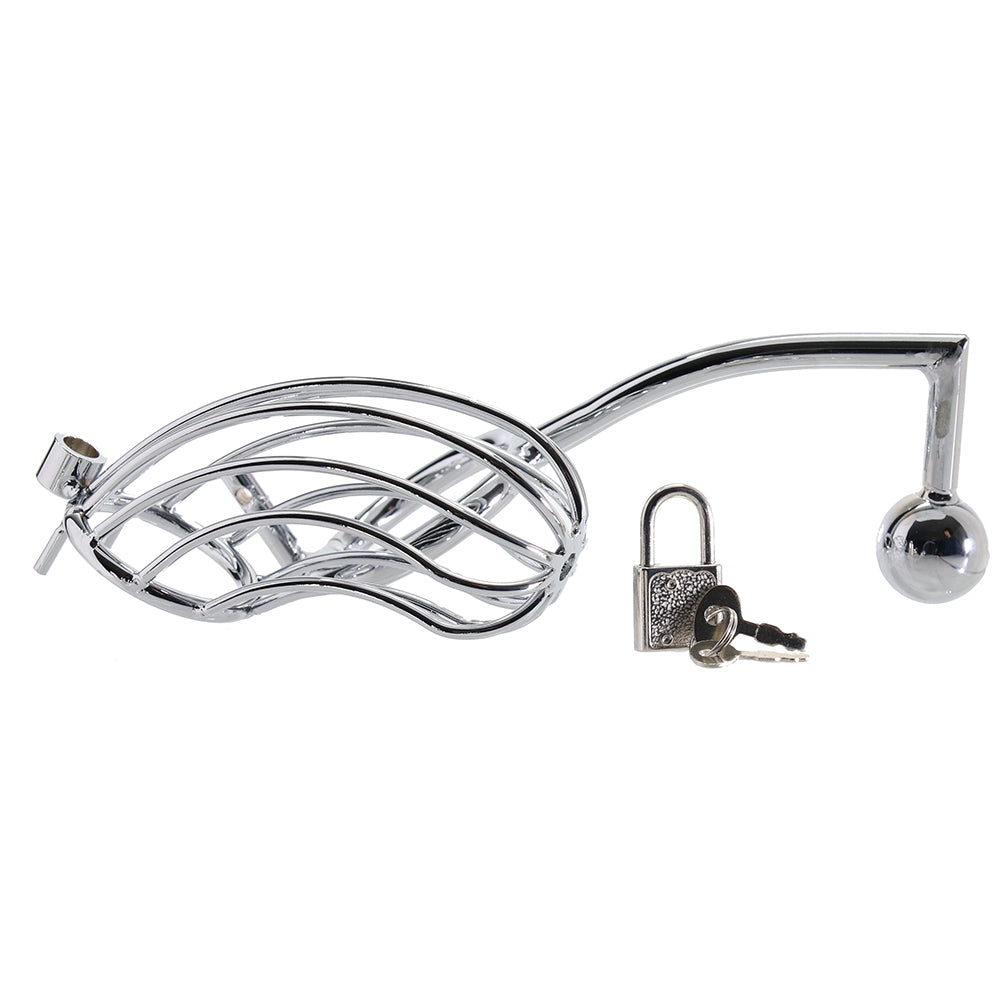 Blue Line Cock Cage with Anal Stimulator - Image 3