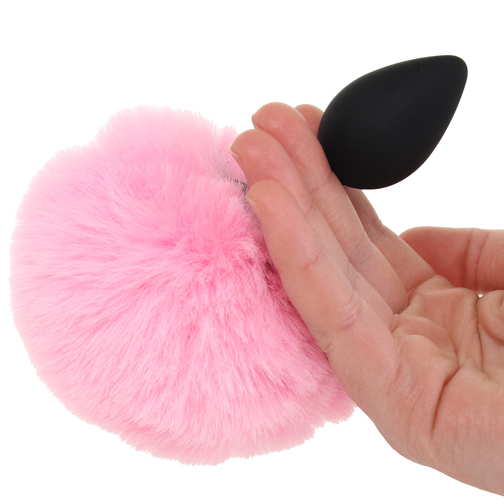 Tailz Fluffy Bunny Tail Silicone Plug in Pink - Image 4