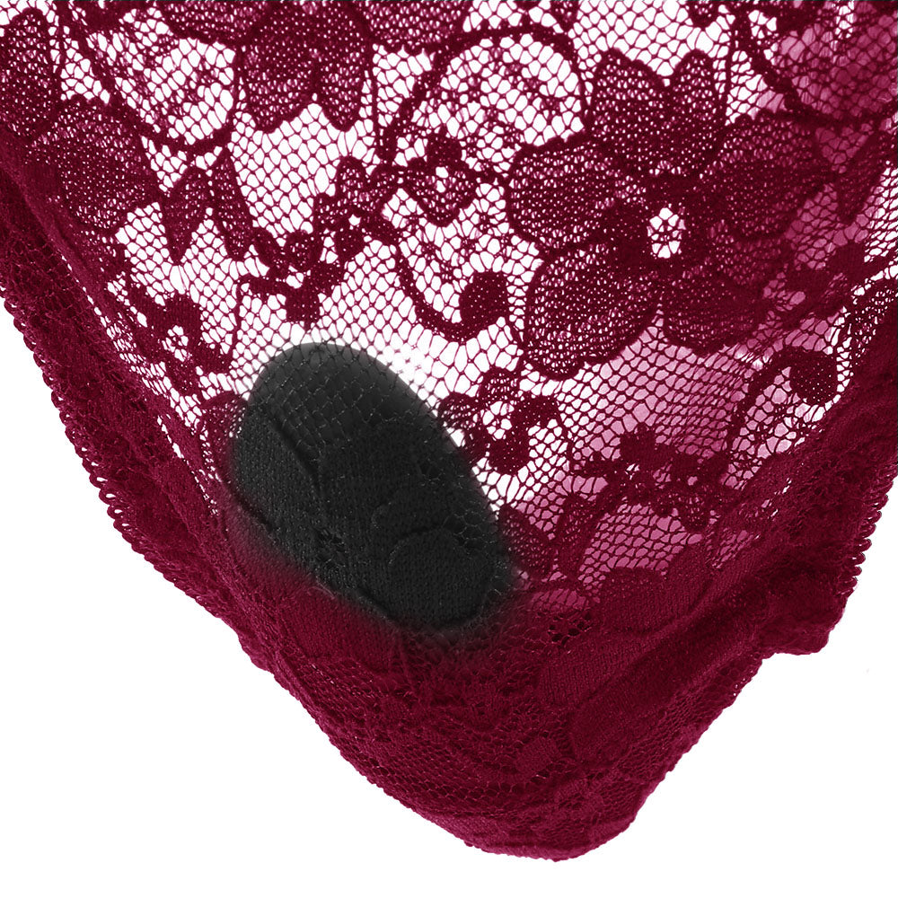 Remote Control Burgundy Lace Thong & Vibe Set XL - Image 3