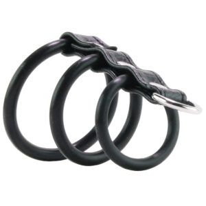 Blue Line 3 Ring Silicone Gates of Hell with Leash Lead